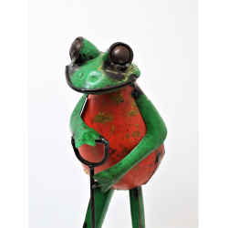 Żaba z Łopatą figurka metalowa stojąca 46m